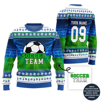 Custom Soccer Team Ugly Christmas Sweater