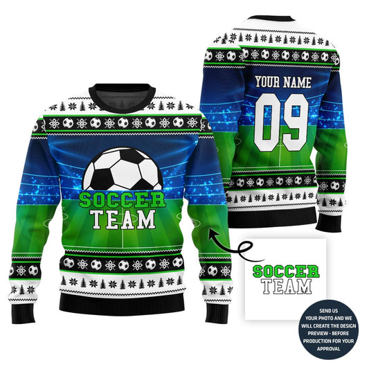 Custom Soccer Team Ugly Christmas Sweater