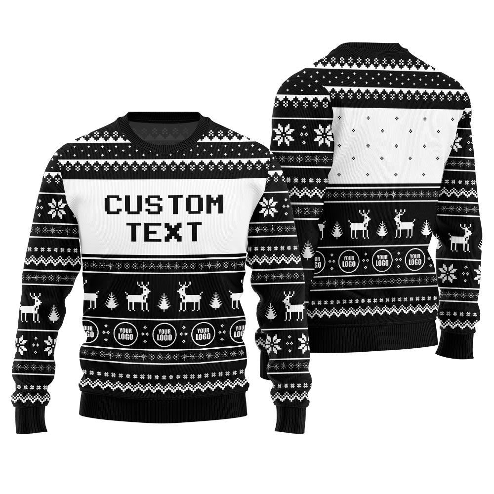 Custom Text and Logo Christmas Ugly Sweater