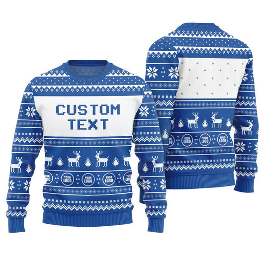 Custom Text and Logo Christmas Ugly Sweater