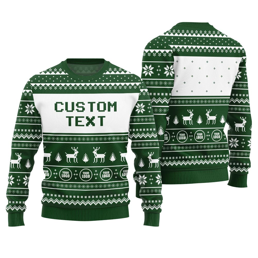 Custom Text and Logo Christmas Ugly Sweater