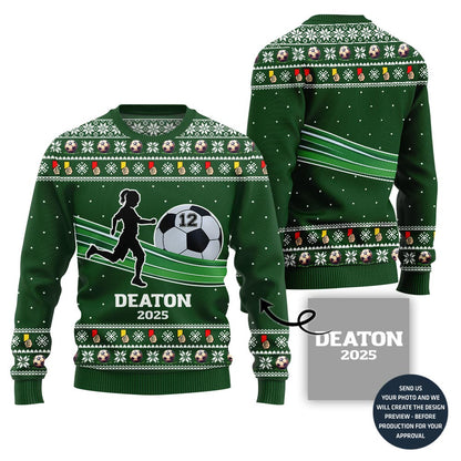 Custom Ugly Christmas Sweater For Soccer Players