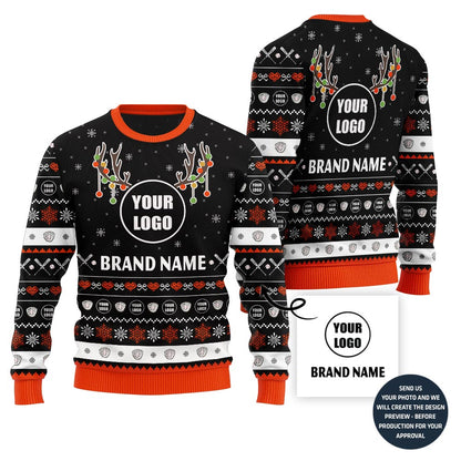 Custom Ugly Christmas Sweater Logo For Epic Baseball Team