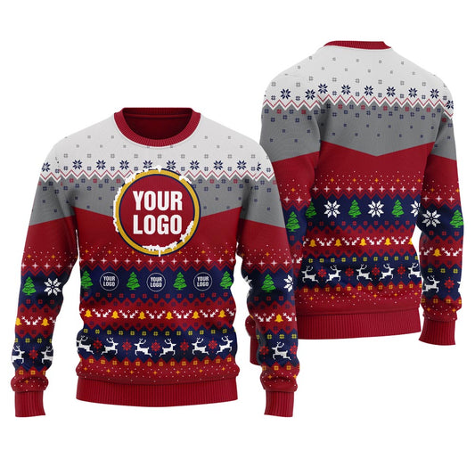 Custom Ugly Christmas Sweater With Company Logo Unisex