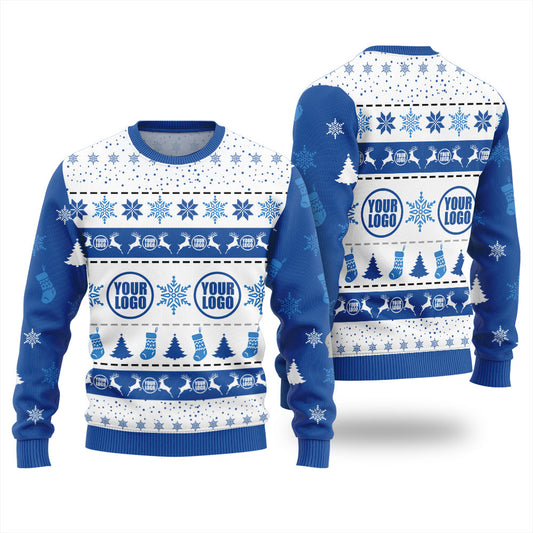 Custom Ugly Christmas Sweater With Team Logo For Women