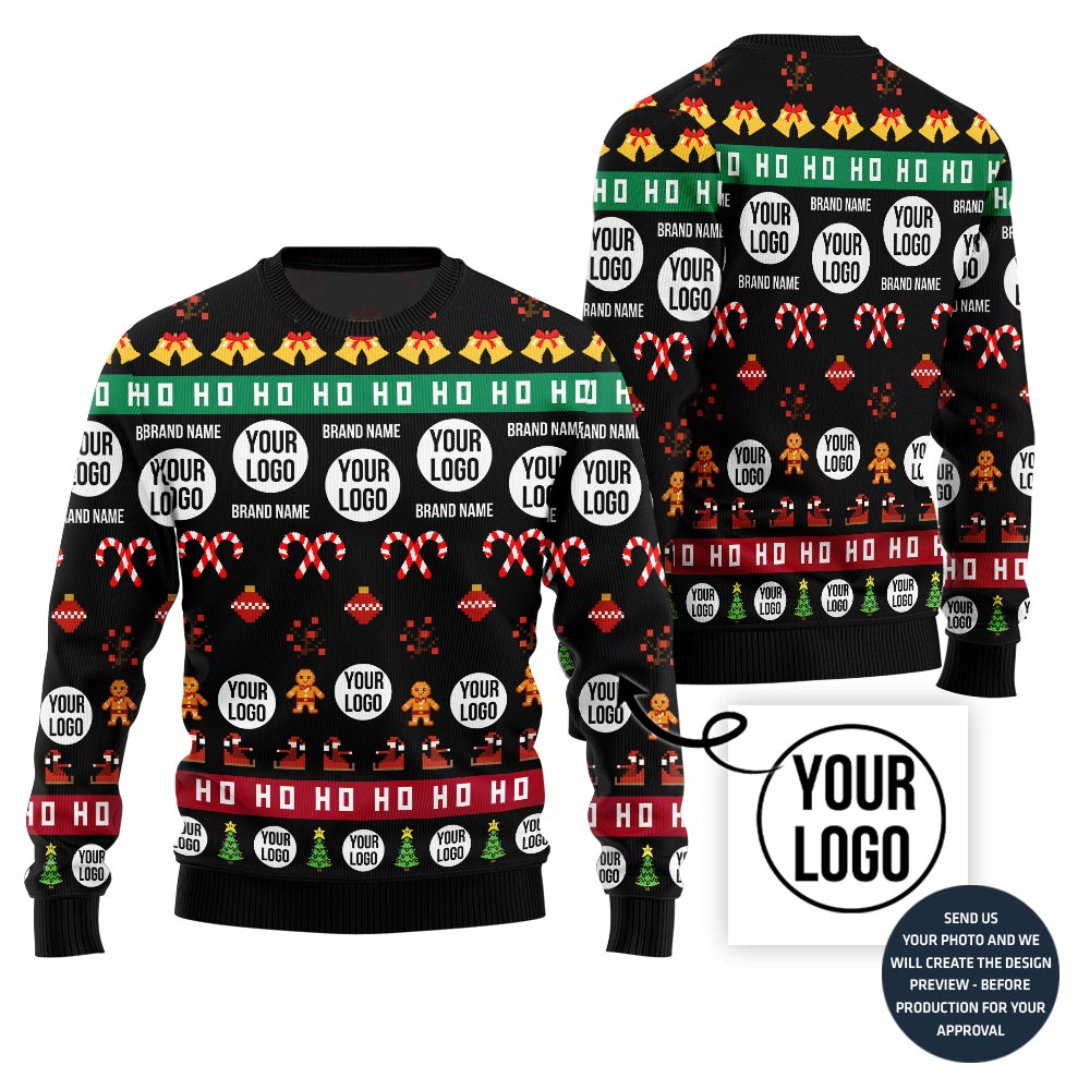 Custom Ugly Holiday Sweater With Company Logo