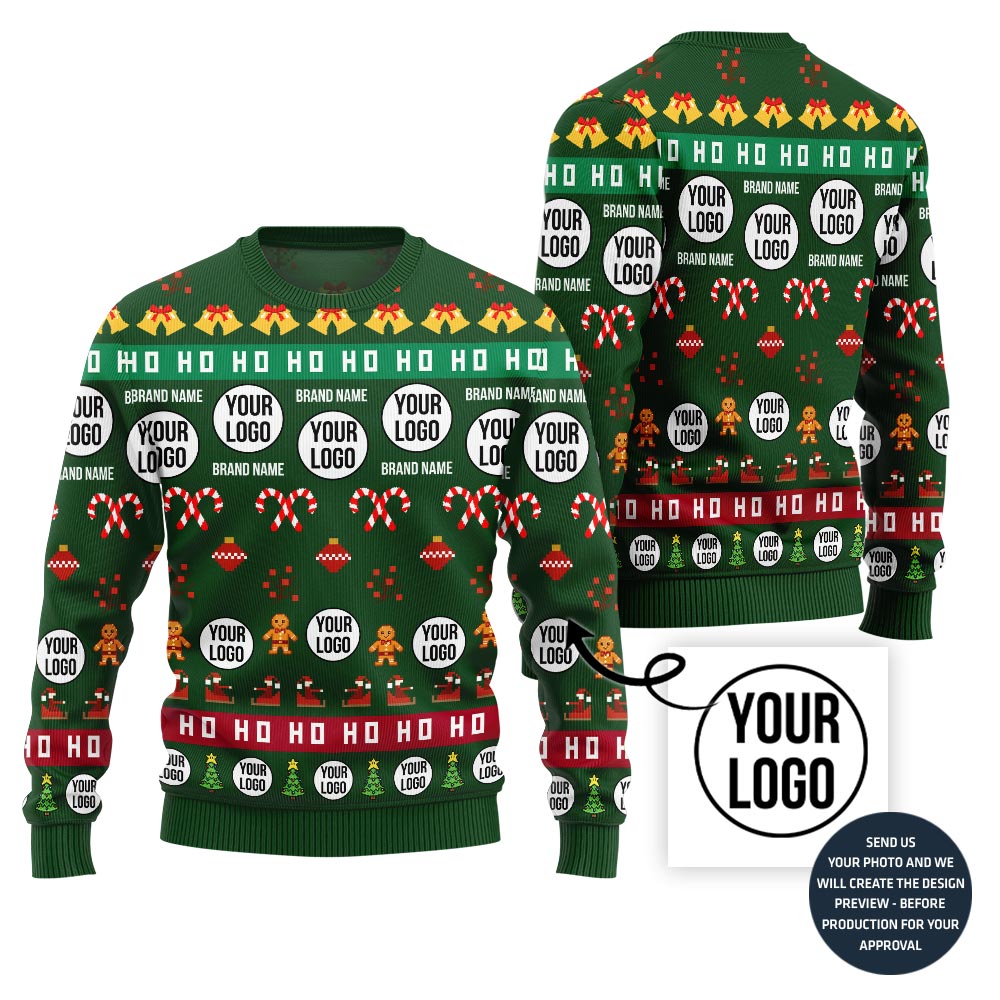 Custom Ugly Holiday Sweater With Company Logo