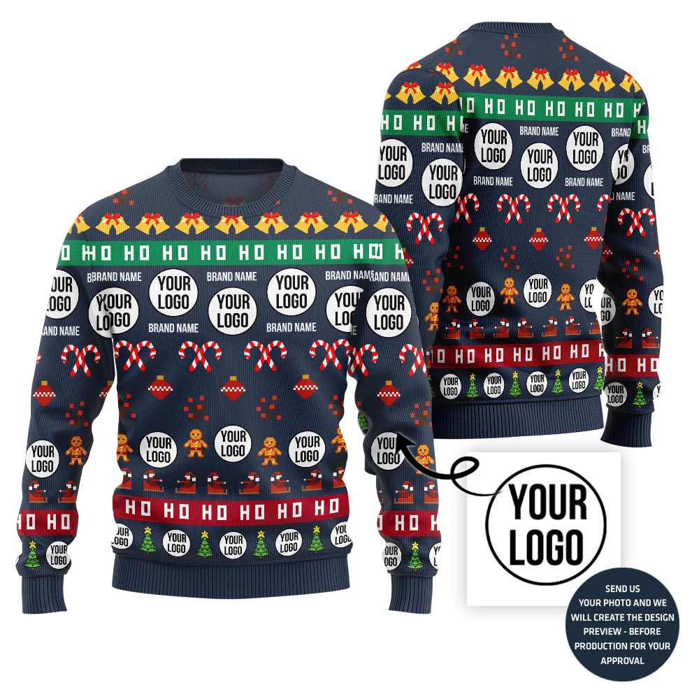 Custom Ugly Holiday Sweater With Company Logo