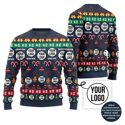 Custom Ugly Holiday Sweater With Company Logo