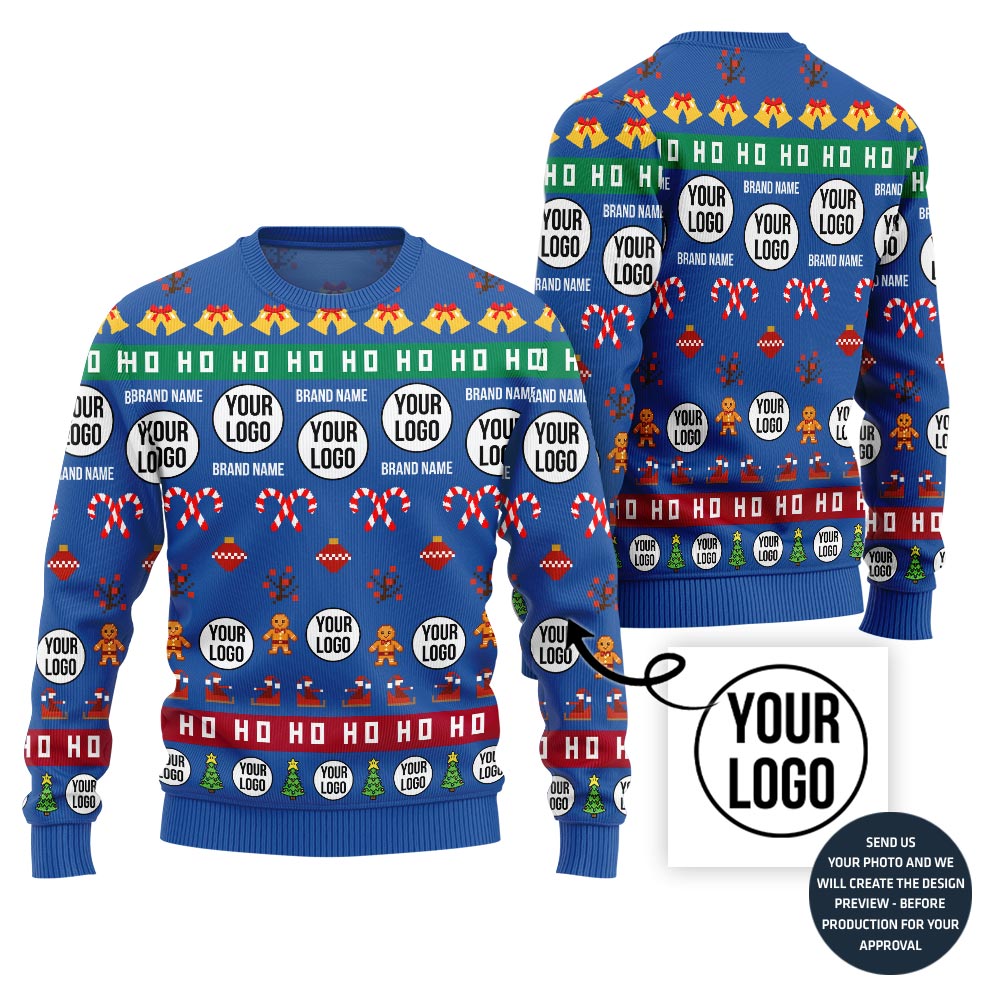 Custom Ugly Holiday Sweater With Company Logo
