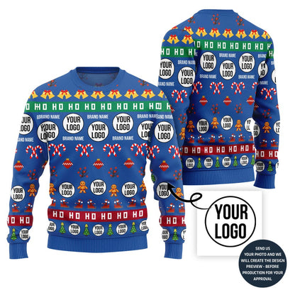 Custom Ugly Holiday Sweater With Company Logo