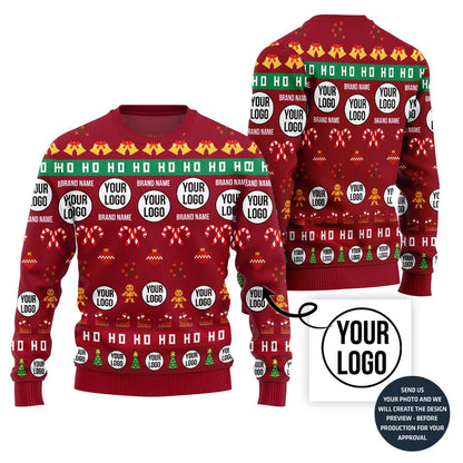 Custom Ugly Holiday Sweater With Company Logo