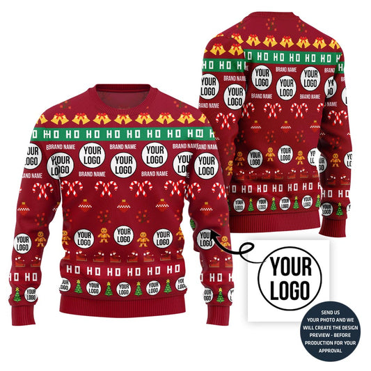 Custom Ugly Holiday Sweater With Company Logo
