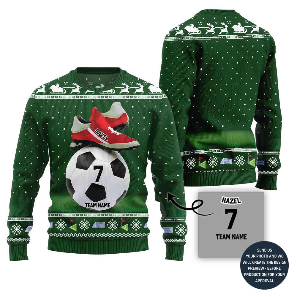 Custom Ugly Sweater For Soccer Team