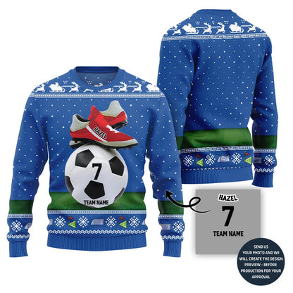 Custom Ugly Sweater For Soccer Team