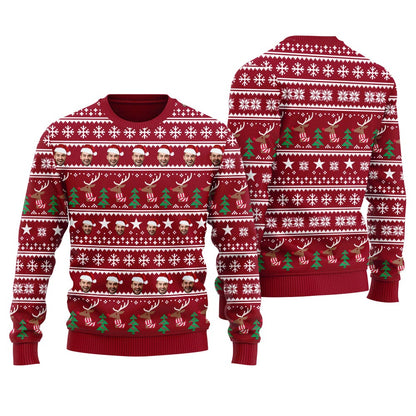 Custom Ugly Sweater With 2 Faces For Men