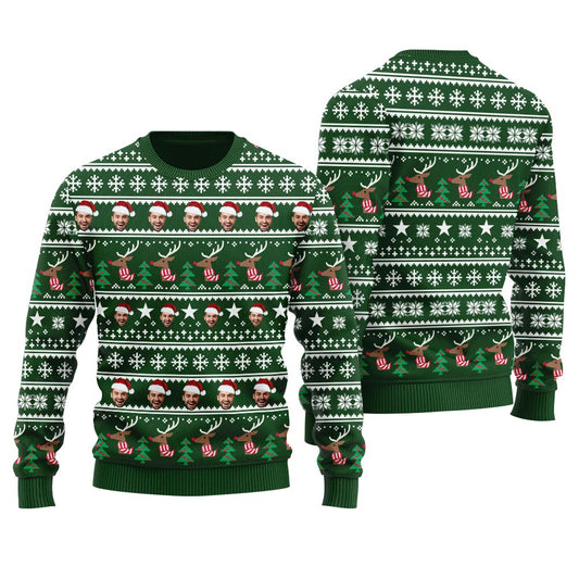 Custom Ugly Sweater With 2 Faces For Men