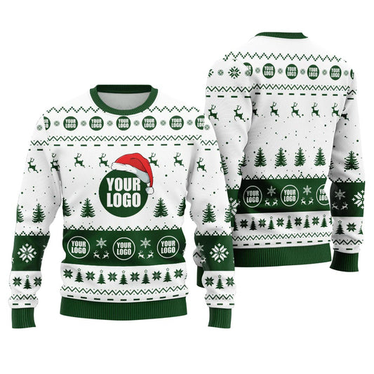 Custom Ugly Sweater With Company Logo Green
