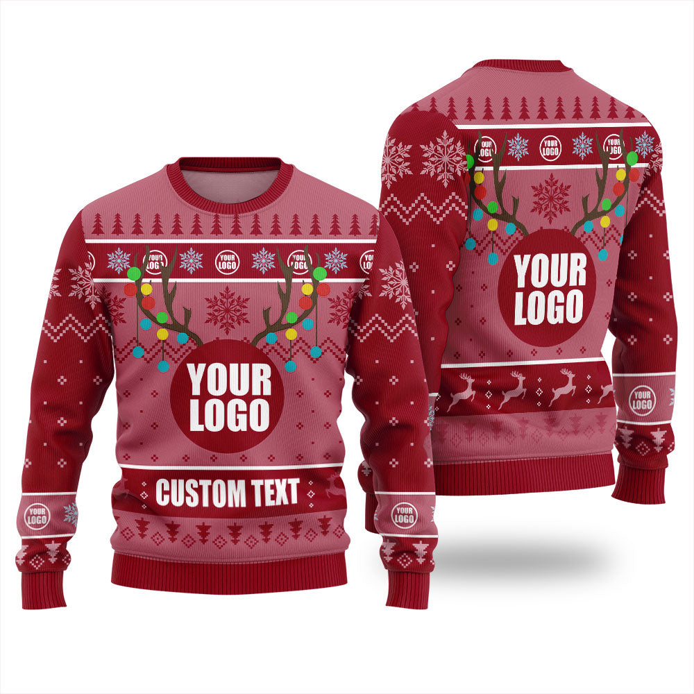 Custom Ugly Sweater With Logo Cardinal Red