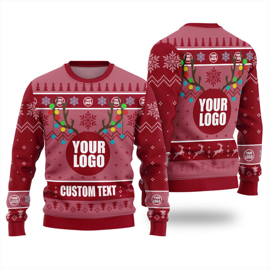Custom Ugly Sweater With Logo Cardinal Red