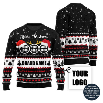 Custom Ugly Xmas Sweater For Brand With Festive Patterns