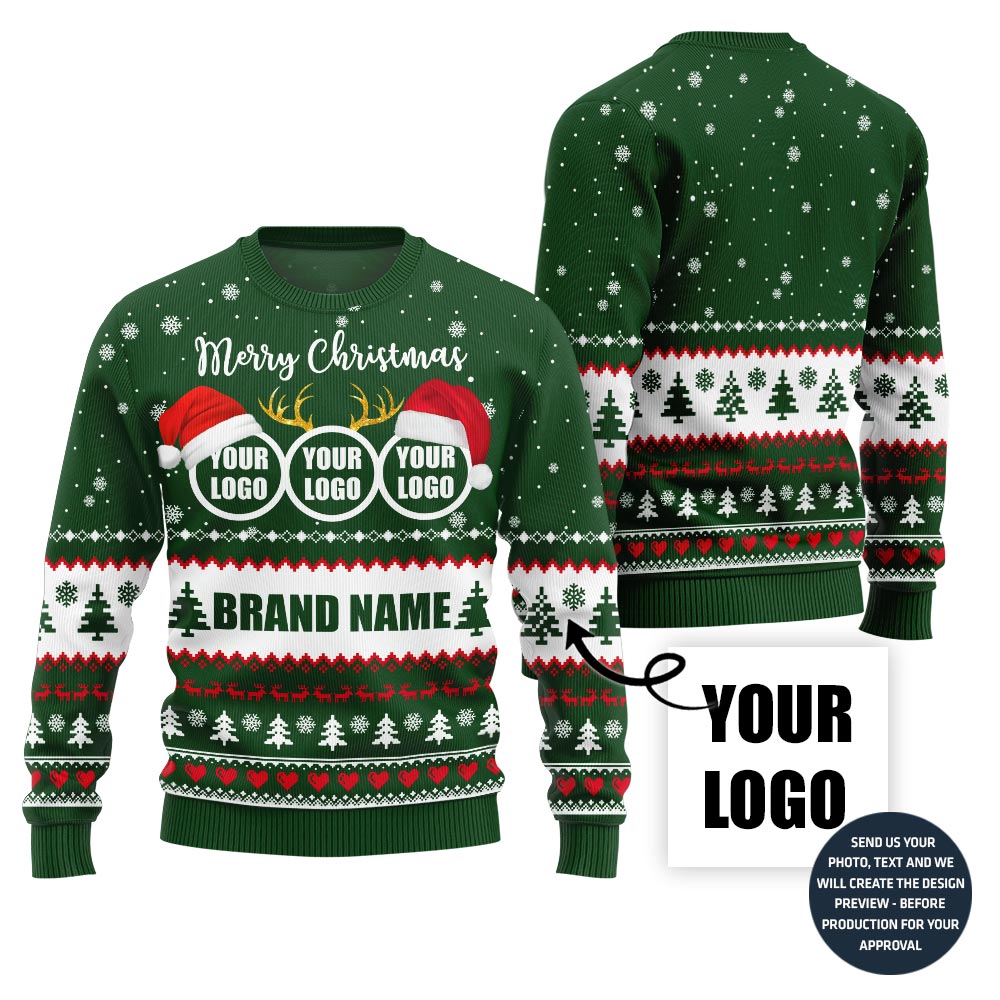 Custom Ugly Xmas Sweater For Brand With Festive Patterns