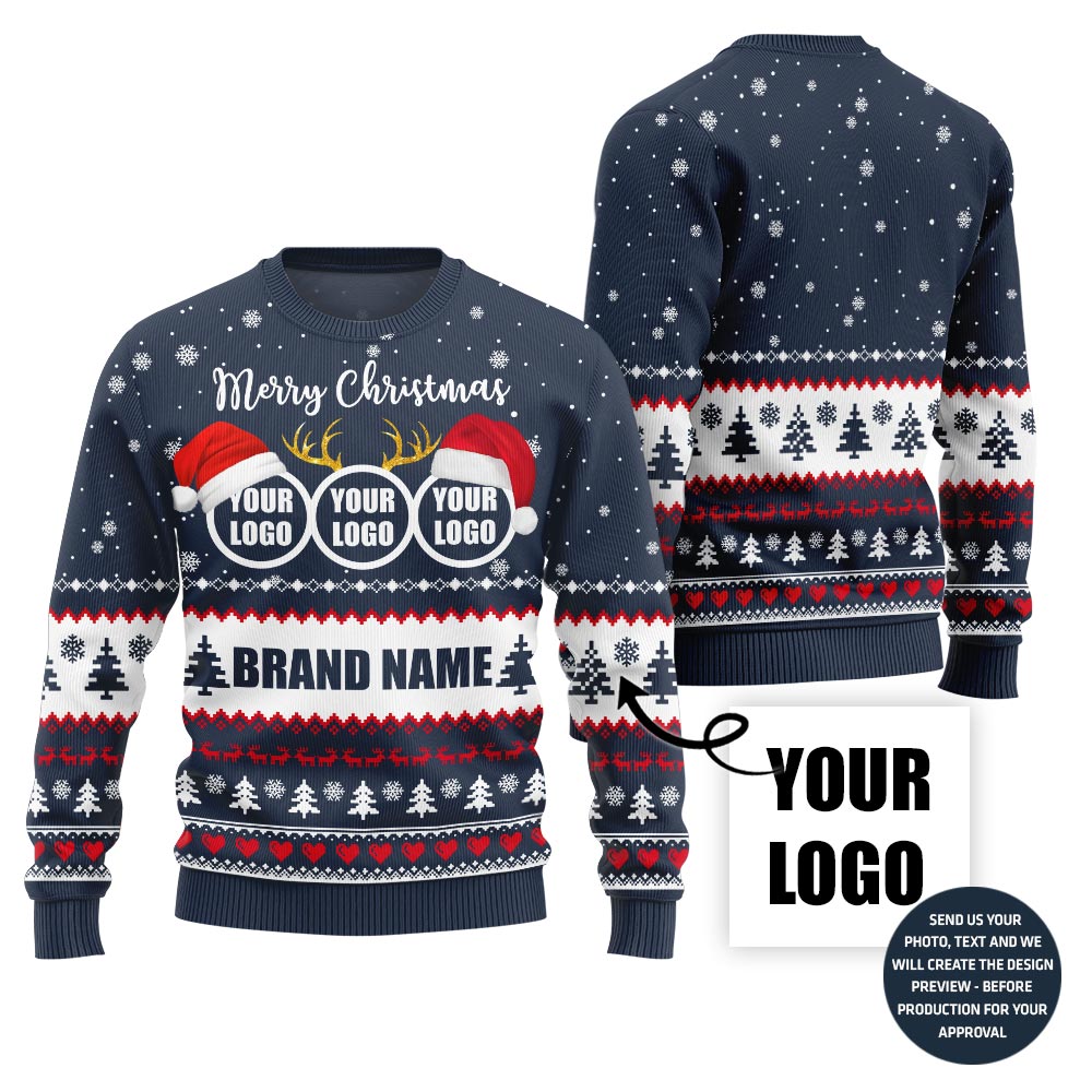 Custom Ugly Xmas Sweater For Brand With Festive Patterns