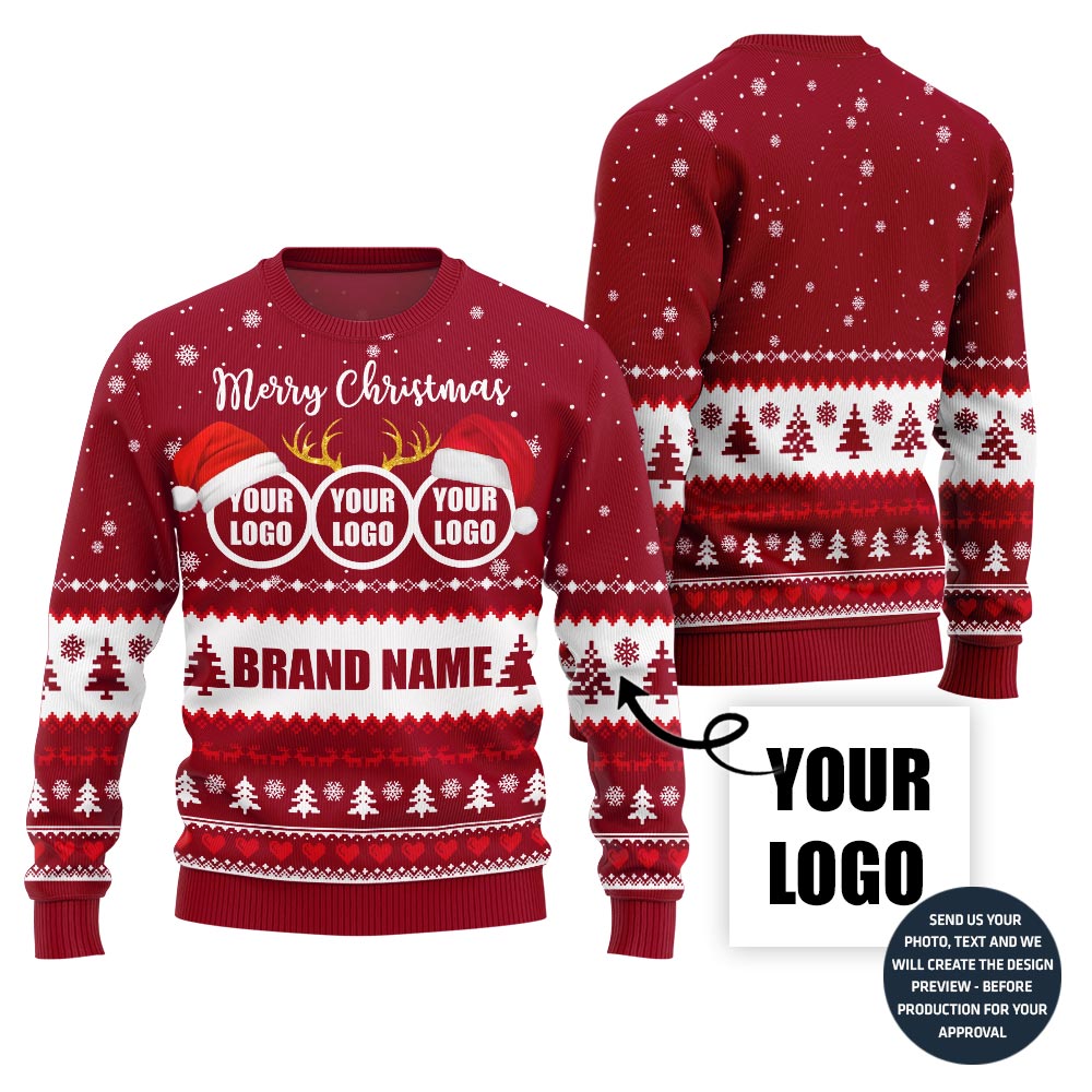Custom Ugly Xmas Sweater For Brand With Festive Patterns