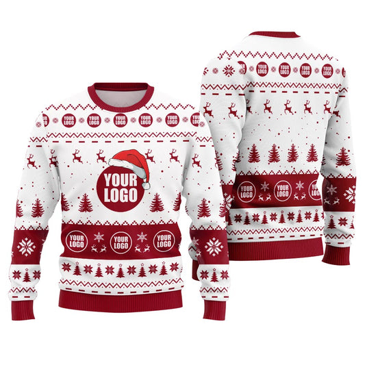 Custom Xmas Sweater With Logo Red