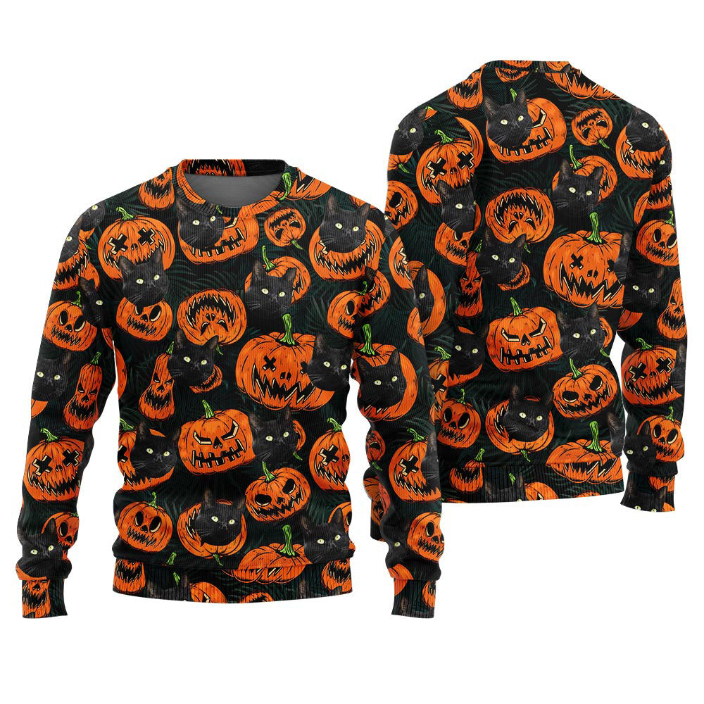 Custom Your Cat Halloween Ugly Sweater For Adults