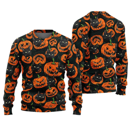 Custom Your Cat Halloween Ugly Sweater For Adults