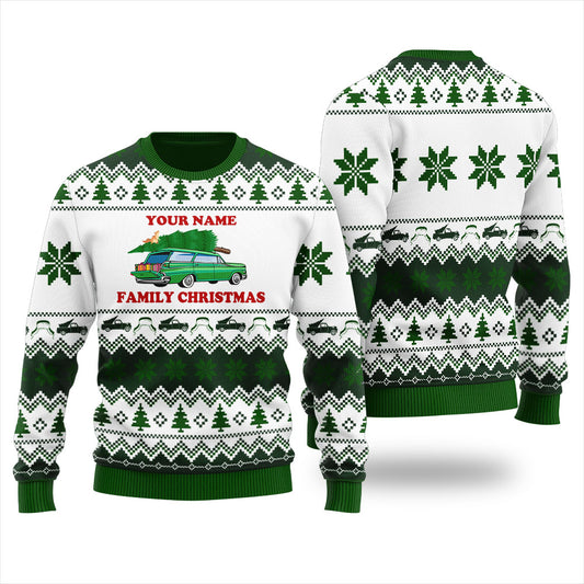 Custom Your Family Name Christmas Sweater For Men