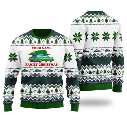 Custom Your Family Name Christmas Sweater For Men