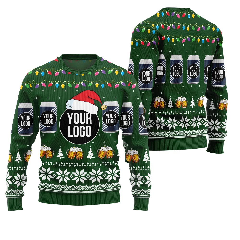 Custom Your Logo Beer Ugly Christmas Sweater