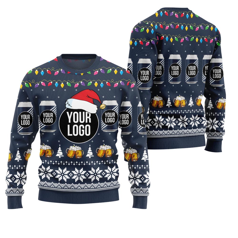 Custom Your Logo Beer Ugly Christmas Sweater