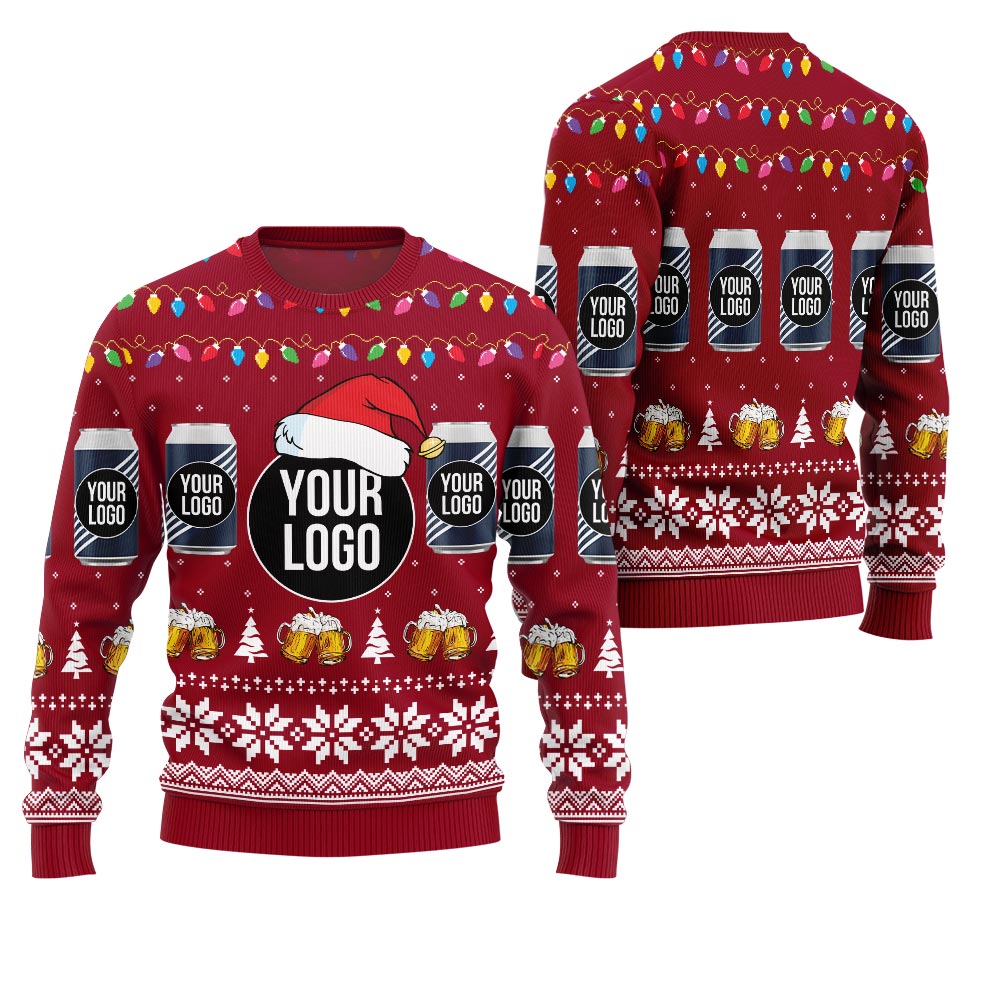 Custom Your Logo Beer Ugly Christmas Sweater