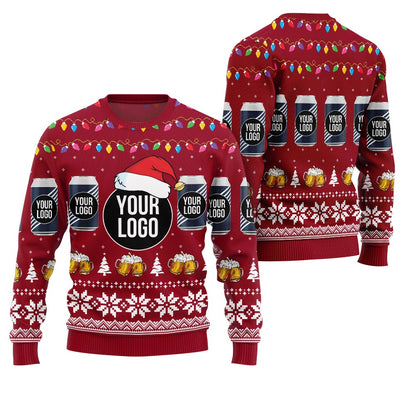 Custom Your Logo Beer Ugly Christmas Sweater