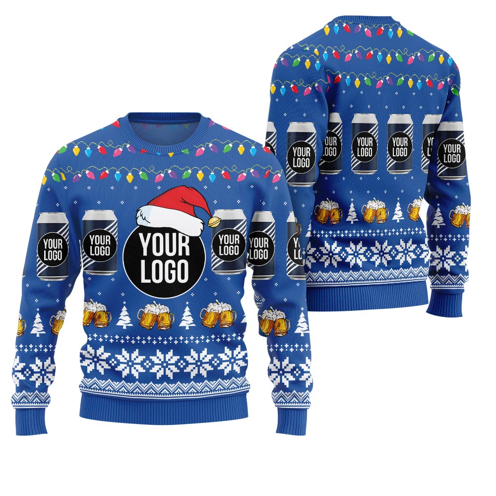 Custom Your Logo Beer Ugly Christmas Sweater
