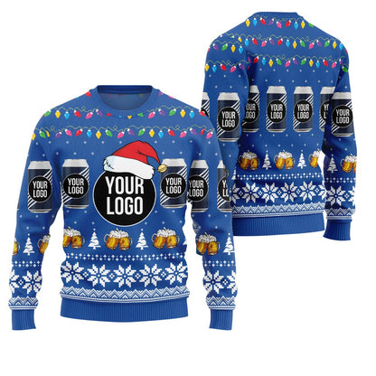 Custom Your Logo Beer Ugly Christmas Sweater