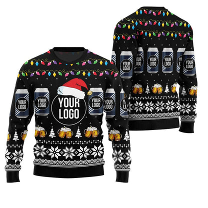 Custom Your Logo Beer Ugly Christmas Sweater