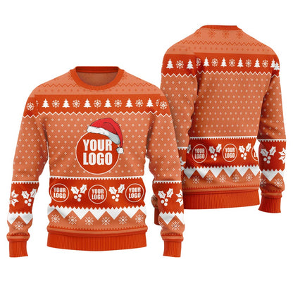 Custom Your Logo Christmas Sweater Orange
