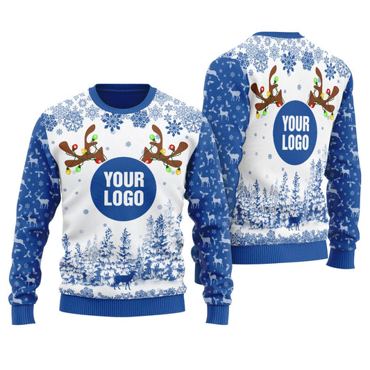 Custom Your Logo Ugly Christmas Sweater For Men