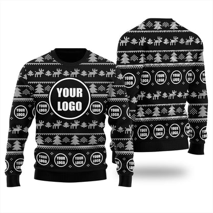 Custom Your Logo Ugly Christmas Sweater Men