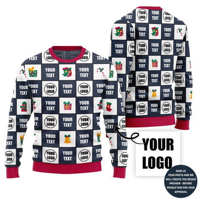Custom Your Logo With Text Ugly Xmas Sweater