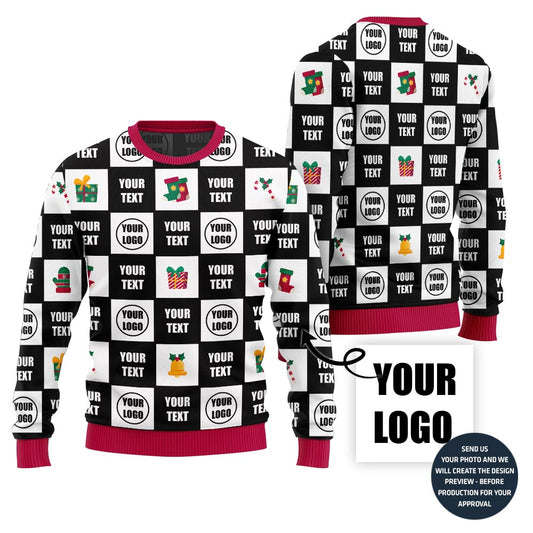 Custom Your Logo With Text Ugly Xmas Sweater