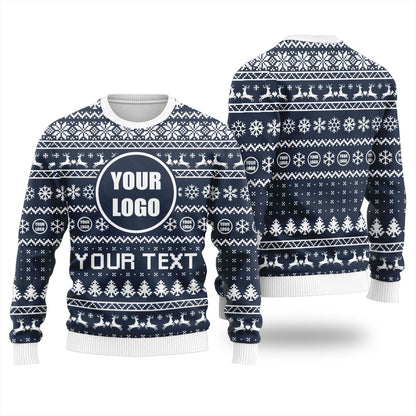 Custom Your Logo and Slogan Ugly Christmas Sweater Men's