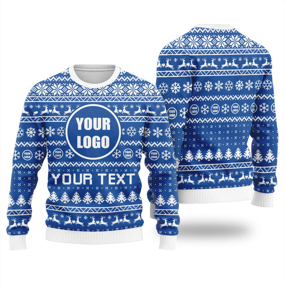 Custom Your Logo and Slogan Ugly Christmas Sweater Men's