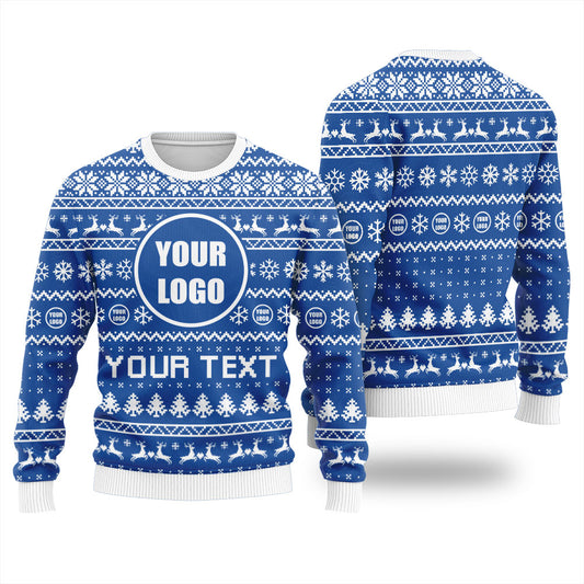 Custom Your Logo and Slogan Ugly Christmas Sweater Men's