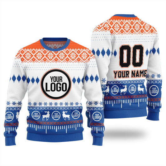 Custom Your Name And Your Logo Christmas Ugly Sweater