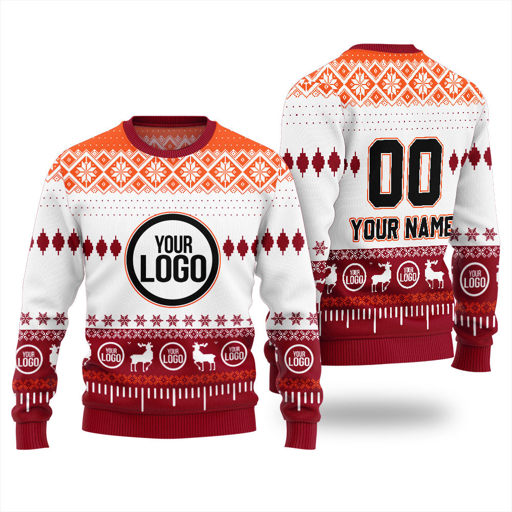 Custom Your Name And Your Logo Christmas Ugly Sweater